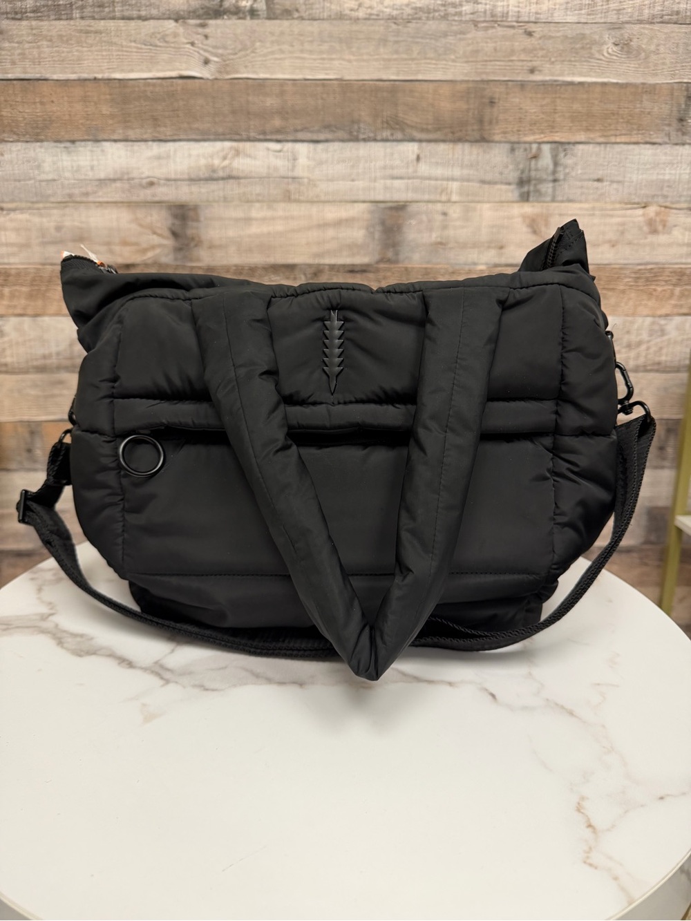 Thacker Black Nylon Puffer Shoulder Bag Os - Picture 2 of 5